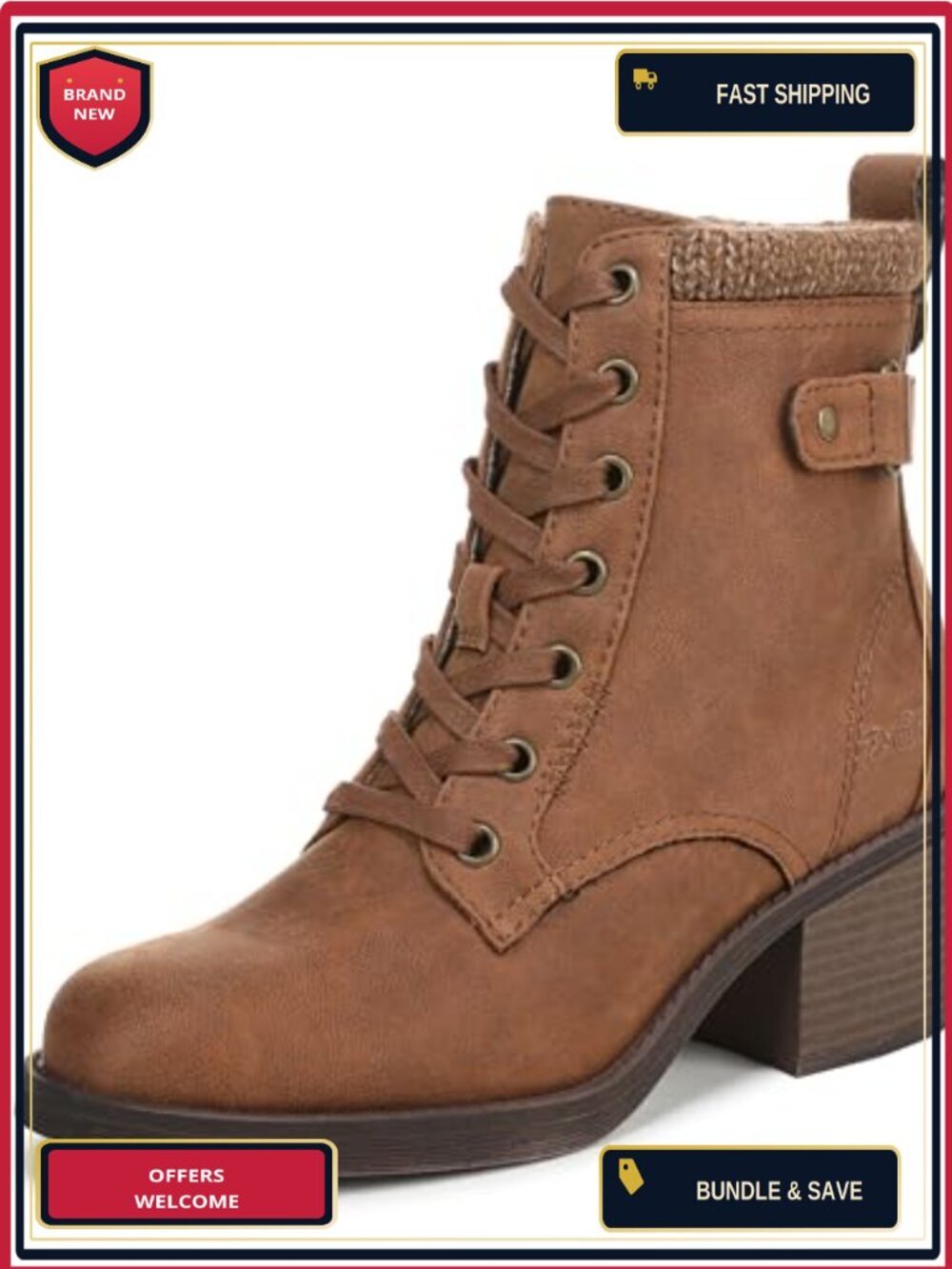 Faux Leather Ankle Booties with Sweater Knit Accent